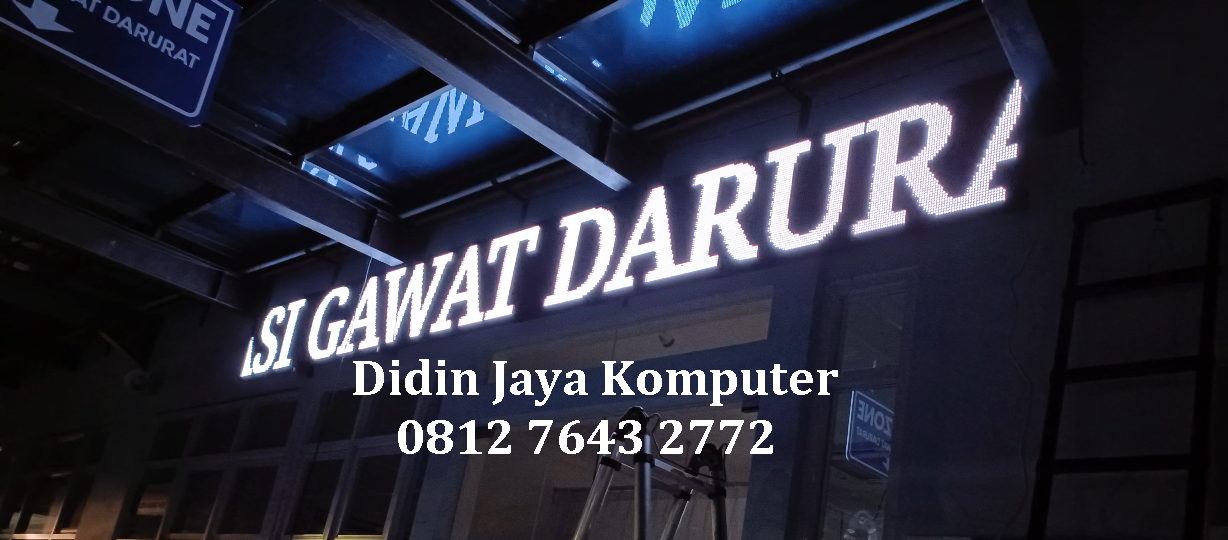 <p>Pemasangan running text ukuran 52x580cm dengan jenis led RGB di Rumah Sakit Bhayangkara. Running text dengan harga terjangkau namun kualitas tetap terbaik yang awet dan tidak mudah rusak. Pemasangan running text gratis dan juga garansi 1 tahun.</p>